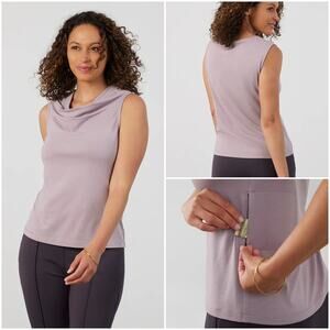 Bluffworks Threshold Cowl Neck Top Misty Mauve In Standard Fit Size S Small NWT